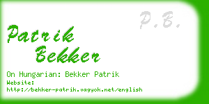 patrik bekker business card